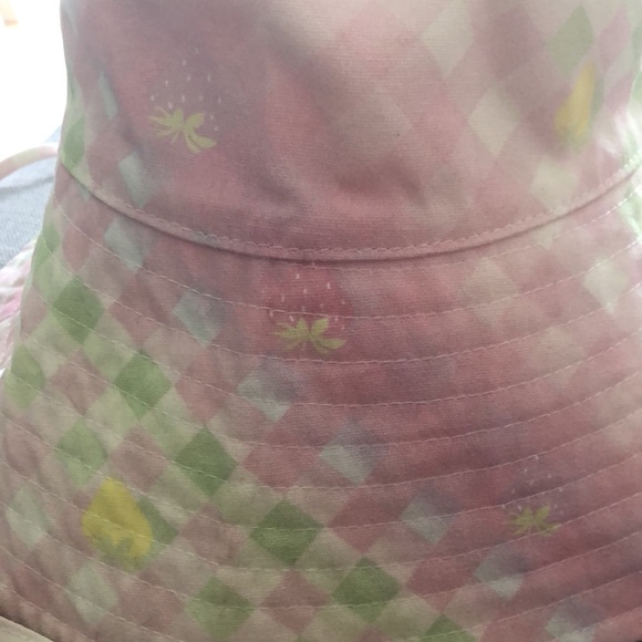BNWOT Olivia Rubin Zanna Bucket Hat Strawberry Ombre Gingham - Picture 3 of 7